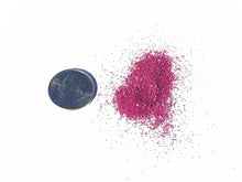 Magenta Pink Biodegradable Glitter Size comparison to dime