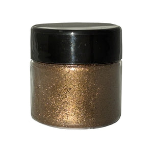 Biodegradable Plastic free copper ultra fine glitter 0.75 oz jar front view