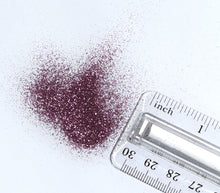 Wildflower Pink Biodegradable Plastic-Free Glitter Scattered by Ruler for Size Reference