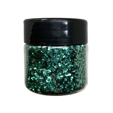 Emerald Green Biodegradable Chunky Cosmetic Glitter 3/4 oz jar