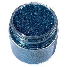 Metallic Deep Sea Blue ultrafine biodegradable glitter top down Jar View