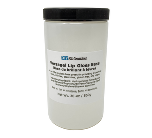 30 ounce jar of Versagel Lip Gloss gel base with black screw top lid