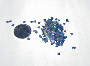 Prism Hearts Biodegradable Glitter Size Comparison to dime