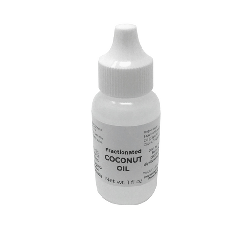 Fractionated Coconut Oil in one ounce controlled dropper bottle