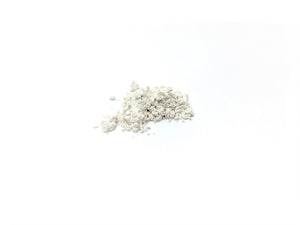 White mica pigment powder close up